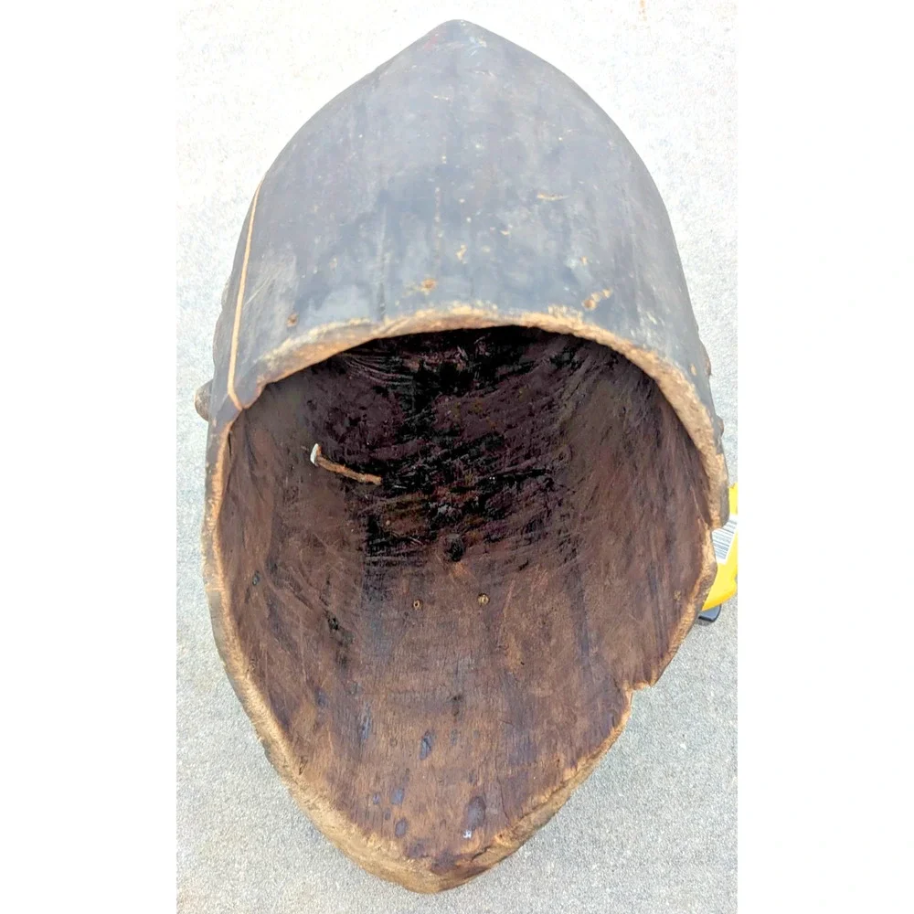 African Tribal Helmet Mask Makonde ? Carved Lightweight Wood As Is - Picture 6 of 16